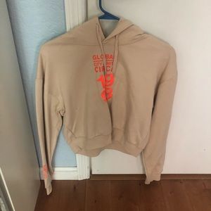 tan cropped sweatshirt